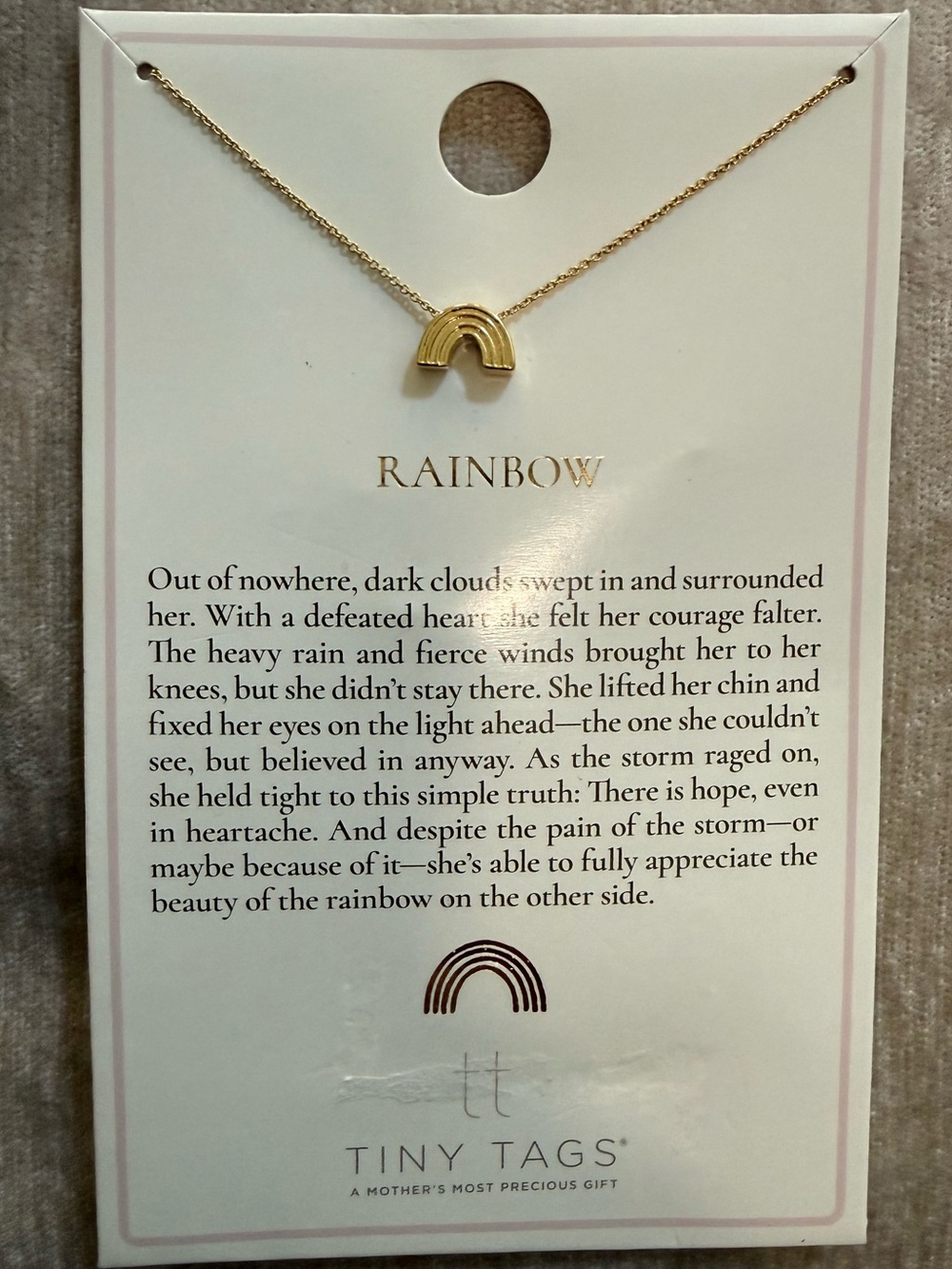 Gold Rainbow Pendant Necklace - Gold